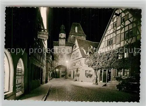 AK / Ansichtskarte Rothenburg Tauber Stadttor Abend Kat. Rothenburg ob der Tauber