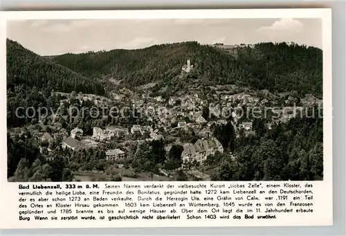 AK / Ansichtskarte Bad Liebenzell Panorama mit Burg Kat. Bad Liebenzell
