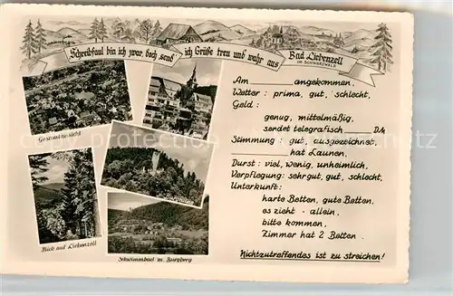 AK / Ansichtskarte Bad Liebenzell Panorama Kirche Ortsansicht Burgruine Schwimmbad Kat. Bad Liebenzell