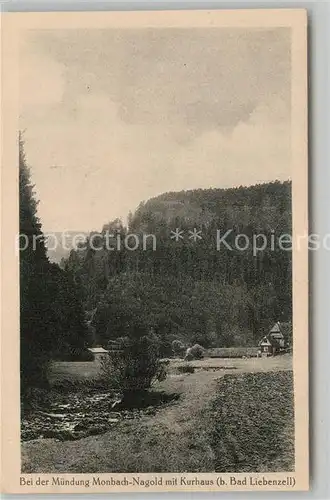 AK / Ansichtskarte Bad Liebenzell Muendung Monbach Nagold mit Kurhaus Kat. Bad Liebenzell