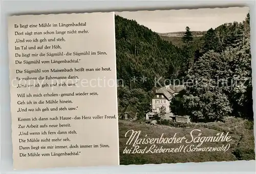 AK / Ansichtskarte Bad Liebenzell Maisenbacher Saegmuehle Kat. Bad Liebenzell