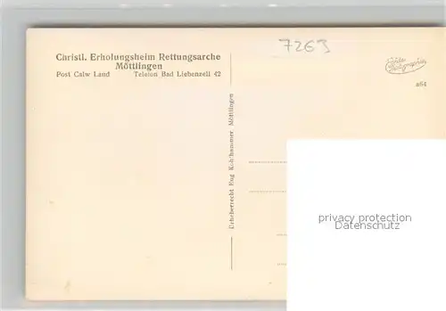 AK / Ansichtskarte Moettlingen Christl Erholungsheim Rettungsarche  Kat. Bad Liebenzell