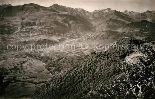 AK / Ansichtskarte Lourdes Hautes Pyrenees Au sommet du Pibeste vue sur la Vallee d Argeles Kat. Lourdes