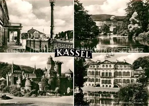 AK / Ansichtskarte Kassel Friedrichplatz Schloss Wilhelmshoehe Loewenburg Kat. Kassel