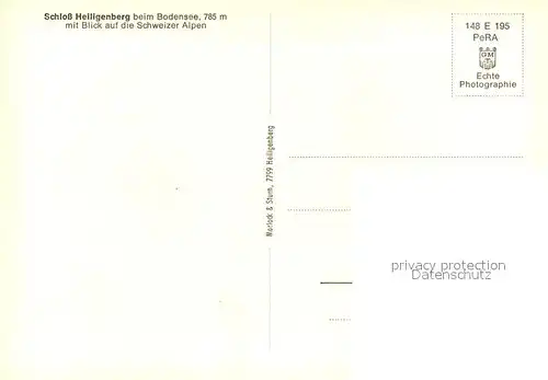 AK / Ansichtskarte Heiligenberg Baden Schloss Heiligenberg Schweizer Alpen  Kat. Heiligenberg