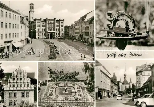 AK / Ansichtskarte Zittau Platz der Jugend Rathaus Schleifermaennel Gruener Ring Volkshaus Kat. Zittau