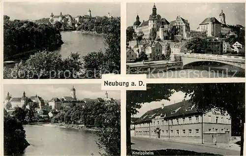 AK / Ansichtskarte Neuburg Donau Teilansicht Partie an der Donau Kneippheim Donaubruecke Kat. Neuburg a.d.Donau