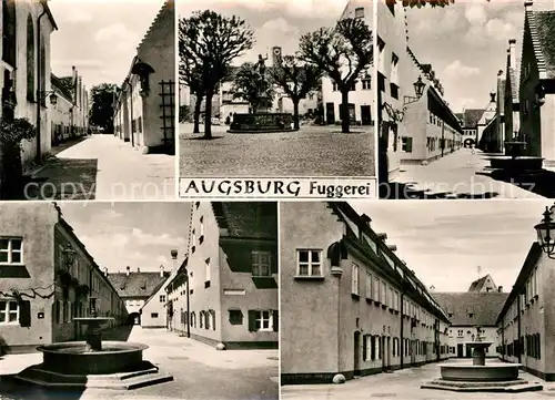 AK / Ansichtskarte Augsburg Fuggerei Brunnen Platz Kat. Augsburg