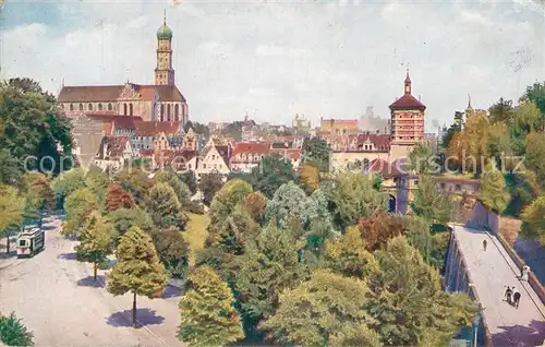 AK / Ansichtskarte Augsburg Partie mit rotem Tor Kat. Augsburg