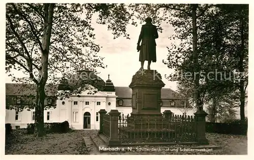 AK / Ansichtskarte Marbach Neckar Schillerdenkmal und Schillermuseum Kat. Marbach am Neckar