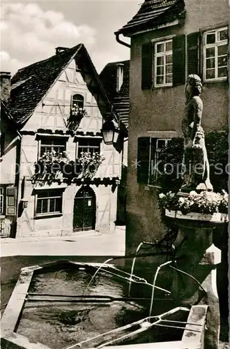 AK / Ansichtskarte Marbach Neckar Schillers Geburtshaus mit Wildem Mann Brunnen Kat. Marbach am Neckar