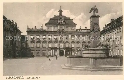 AK / Ansichtskarte Ludwigsburg Wuerttemberg Schlosshof