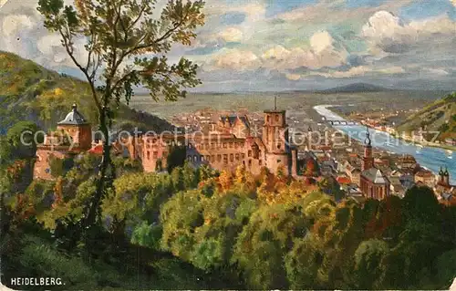 AK / Ansichtskarte Heidelberg Neckar Panorama mit Schloss Kat. Heidelberg