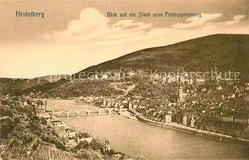 AK / Ansichtskarte Heidelberg Neckar Blick vom Philosophenweg Kat. Heidelberg
