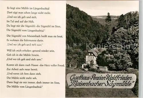 AK / Ansichtskarte Bad Liebenzell Gasthaus Pension Waldfrieden Maisenbacher Saegmuehle Kat. Bad Liebenzell