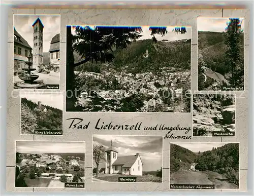 AK / Ansichtskarte Bad Liebenzell Totalansicht Hirsau Burg Liebenzell Monbachtal Monakam Beinberg Maisenbacher Saegmuehle Kat. Bad Liebenzell