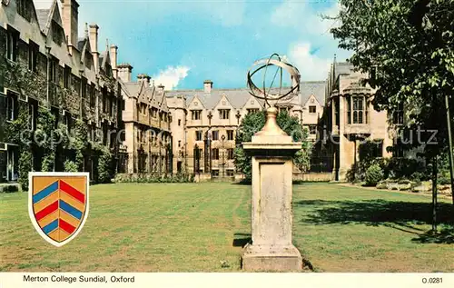 AK / Ansichtskarte Oxford Oxfordshire Merton College Sundial Kat. Oxford