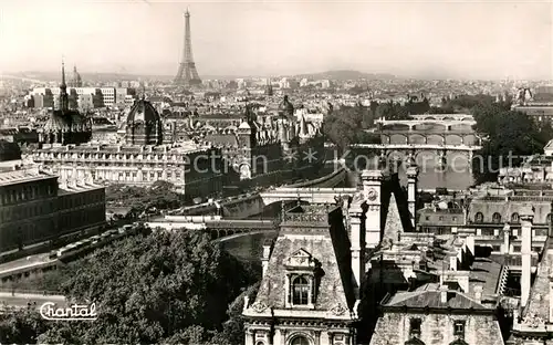 AK / Ansichtskarte Paris Panorama sur les Sept Ponts La Tour Eiffel Kat. Paris