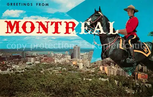 AK / Ansichtskarte Montreal Quebec Business district from Mount Royal Gendarmerie Royal Horse Kat. Montreal