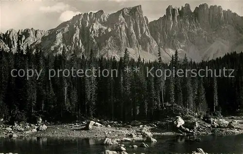 AK / Ansichtskarte Karersee Suedtirol Lago di Carezza Dolomiten Kat. Welschnofen