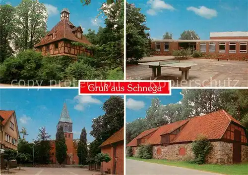 AK / Ansichtskarte Schnega Altes Haus Schule Kirche Kat. Schnega