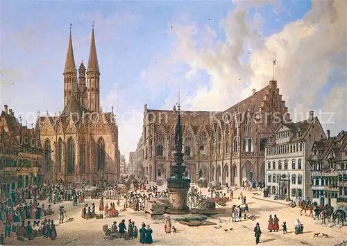 AK / Ansichtskarte Braunschweig Altstadtmarkt 1834 oelgemaelde Staedtisches Museum Kuenstlerkarte Kat. Braunschweig