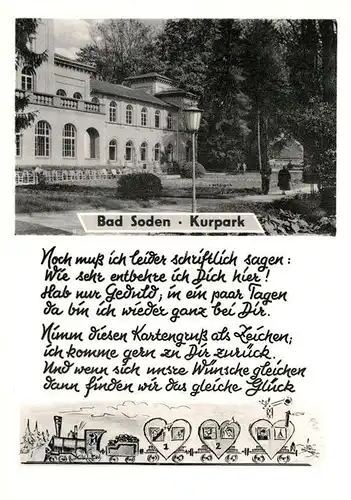 AK / Ansichtskarte Bad Soden Taunus Kurpark Gedicht  Kat. Bad Soden am Taunus