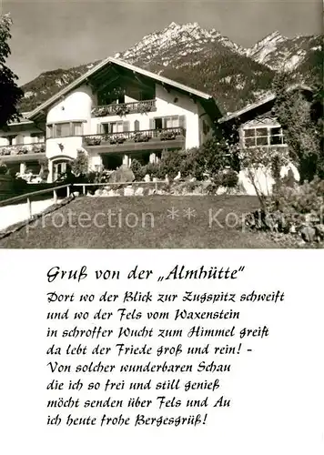 AK / Ansichtskarte Garmisch Partenkirchen Berggasthof Almhuette  Kat. Garmisch Partenkirchen