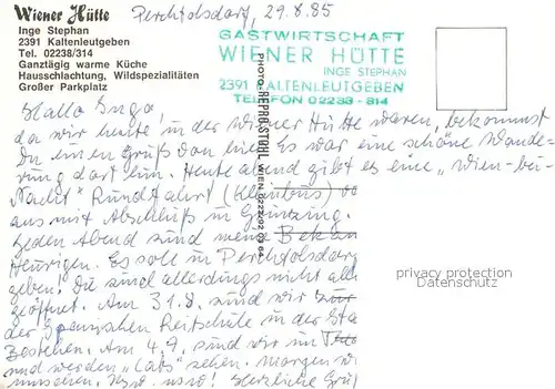 AK / Ansichtskarte Kaltenleutgeben Gastwirtschaft Wiener Huette  Kat. Kaltenleutgeben