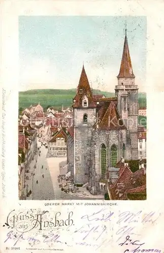 AK / Ansichtskarte Ansbach Mittelfranken Oberer Markt mit Johanniskirche Kat. Ansbach