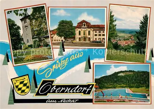 AK / Ansichtskarte Oberndorf Neckar Rathaus Schwimmbad  Kat. Oberndorf am Neckar