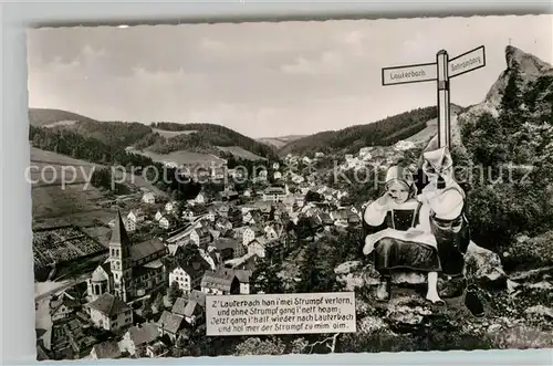 AK / Ansichtskarte Lauterbach Schwarzwald Wegweiter Kinder Zu Lauterbach han i mei Strumpf Kat. Lauterbach