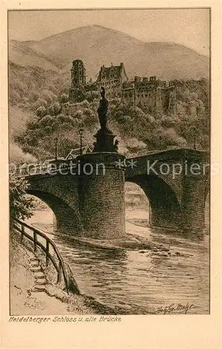 AK / Ansichtskarte Heidelberg Neckar Schloss und alte Bruecke Kat. Heidelberg