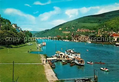 AK / Ansichtskarte Heidelberg Neckar Partie am Neckar Kat. Heidelberg