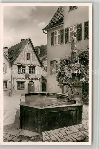 AK / Ansichtskarte Marbach Neckar Wilder Mann Brunnen mit Schillers Geburtshaus Kat. Marbach am Neckar