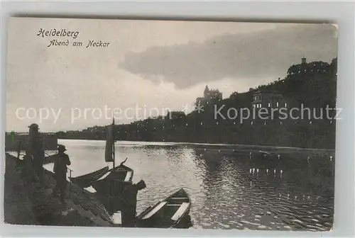 AK / Ansichtskarte Heidelberg Neckar Abend am Neckar Kat. Heidelberg