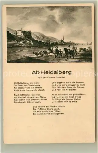 AK / Ansichtskarte Heidelberg Neckar Schloss Gedichtext Alt Heidelberg Kat. Heidelberg