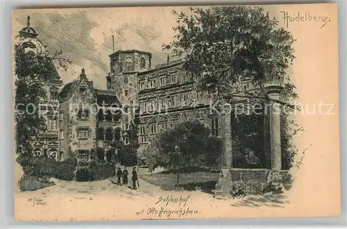 AK / Ansichtskarte Heidelberg Neckar Schlosshof mit Otto Heinrichsbau Kat. Heidelberg