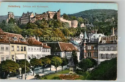 AK / Ansichtskarte Heidelberg Neckar Schloss mit Kornmarkt Kat. Heidelberg