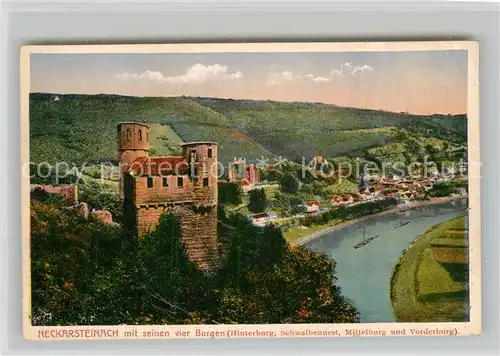 AK / Ansichtskarte Neckarsteinach mit seinen vier Burgen Kat. Neckarsteinach