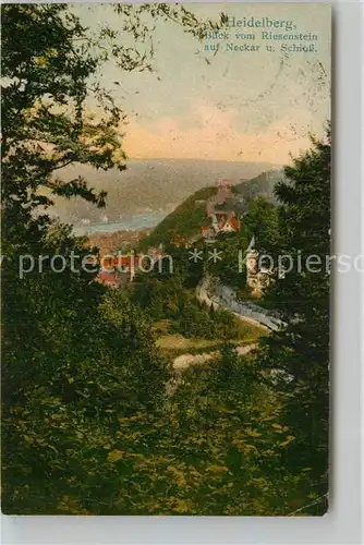 AK / Ansichtskarte Heidelberg Neckar Blick vom Riesenstein mit Schloss Kat. Heidelberg