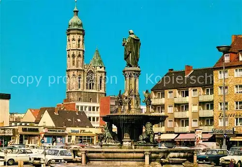 AK / Ansichtskarte Braunschweig Hagenmarkt mit Brunnendenkmal und Andreaskirche Kat. Braunschweig