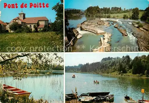 AK / Ansichtskarte Pont de Poitte Ortsmotiv mit Kirche Partie am Fluss Stausee Bootfahren Kat. Pont de Poitte