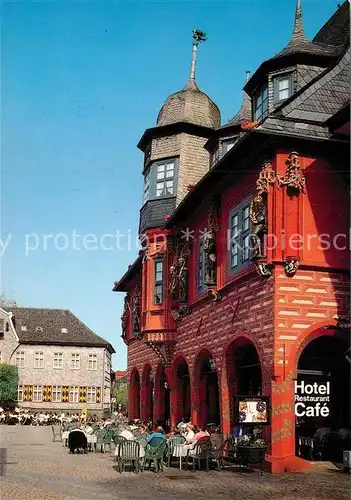 AK / Ansichtskarte Goslar Hotel Kaiser Worth Historisches Gebaeude Strassencafe Kat. Goslar