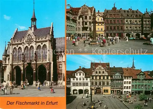 AK / Ansichtskarte Erfurt Rathaus Fischmarkt Haus Zum Breiten Herd Haus zum Roten Ochsen Historische Gebaeude Altstadt Kat. Erfurt