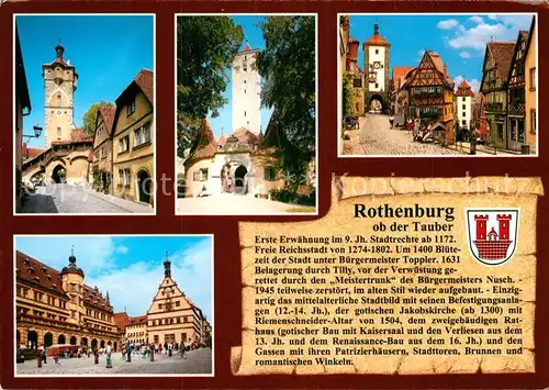 AK / Ansichtskarte Rothenburg Tauber Klingentor Burgtor Burgtorturm Rathaus Kat. Rothenburg ob der Tauber