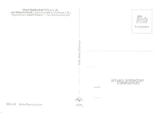 AK / Ansichtskarte Schauinsland Hotel Haldenhof  Kat. Oberried