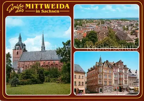 AK / Ansichtskarte Mittweida Stadtkirche St. Marien Marktplatz Kat. Mittweida