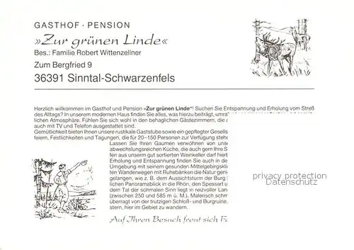 AK / Ansichtskarte Schwarzenfels Gasthof Zur gruenen Linde Kat. Sinntal