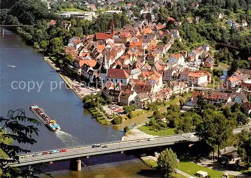 AK / Ansichtskarte Neckargemuend Fliegeraufnahme Altstadtkern Elzenzmuendung  Kat. Neckargemuend